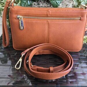 Bostanten Brown Small Convertible Bag Clutch, Wristlet Strap & Crossbody NWOT